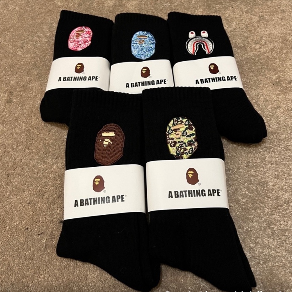 Black Casual Crew Socks Set